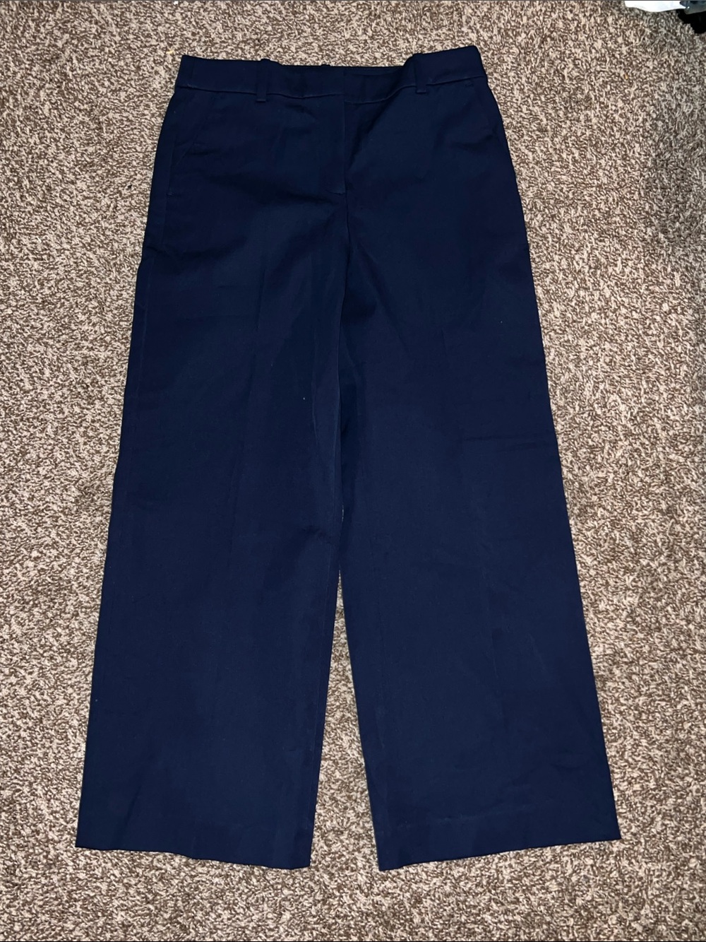 J. Crew Remy Dark Navy Wide-Leg Trousers 8P
